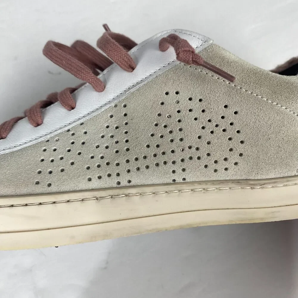 P448 John Pink and White Faux Shearling Trim Women’s Sneakers Size‎ European 41